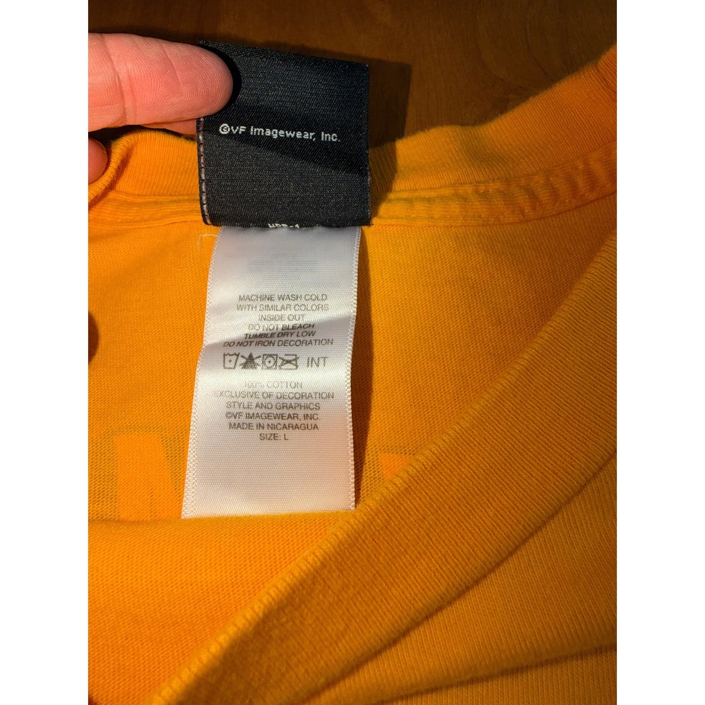 Harley-Davidson Laugermans York PA Yellow Pocket T-Shirt Large 2011 Vintage 341 - Picture 5 of 7